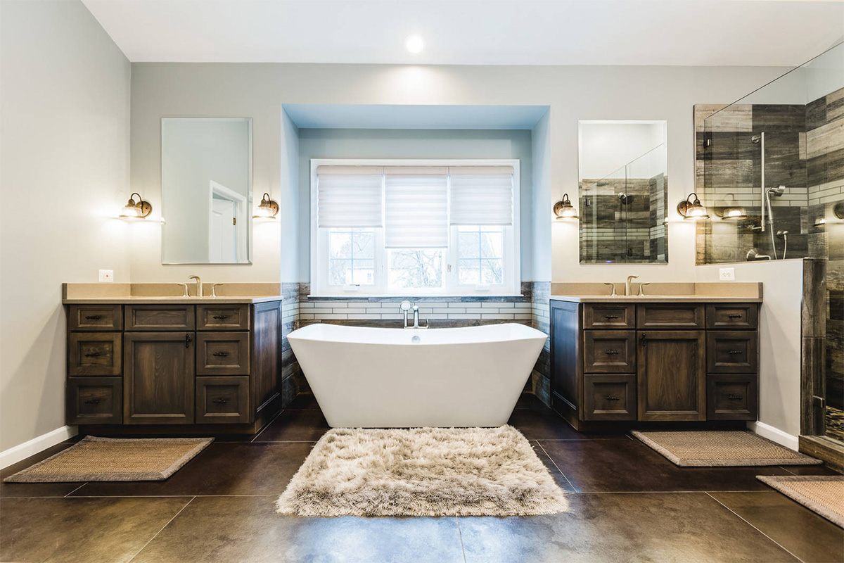 Top kitchen and bath store near Raspberry Falls, Leesburg VA provided a full custom bathroom remodel.