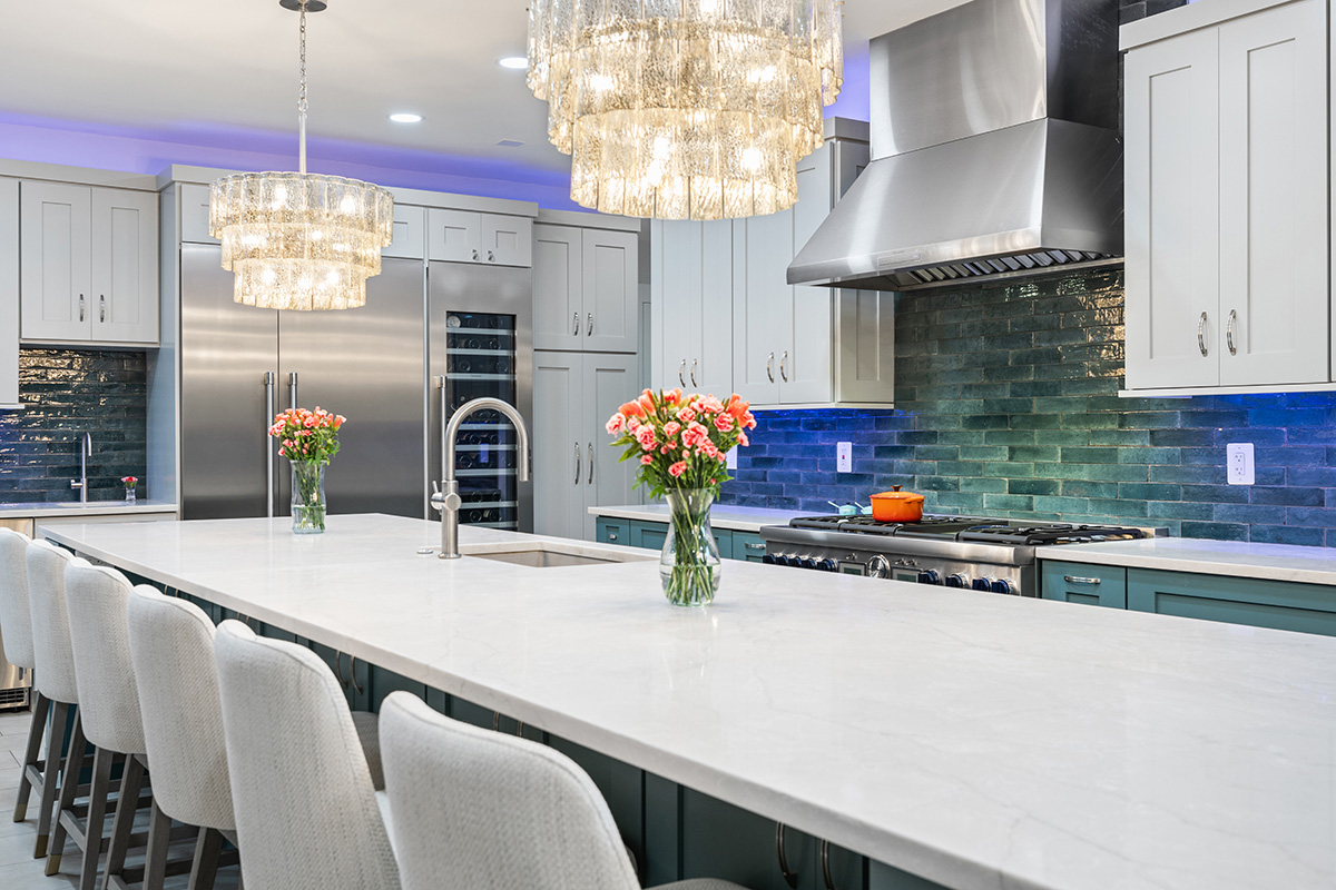 The best Lincoln kitchen island renovation services provided by Abbey Design + Remodel.