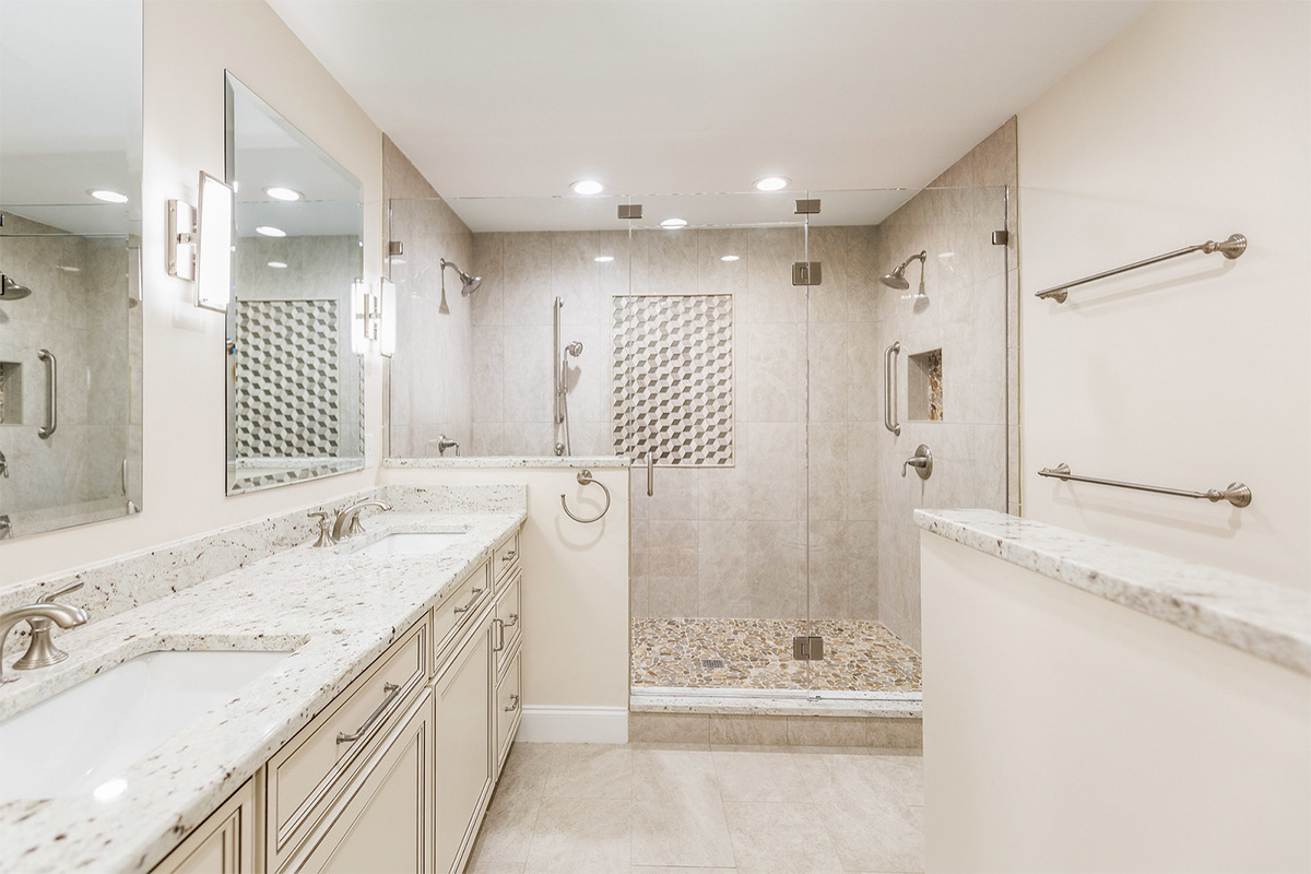 Herndon bathroom renovators provided professional bath remodel.